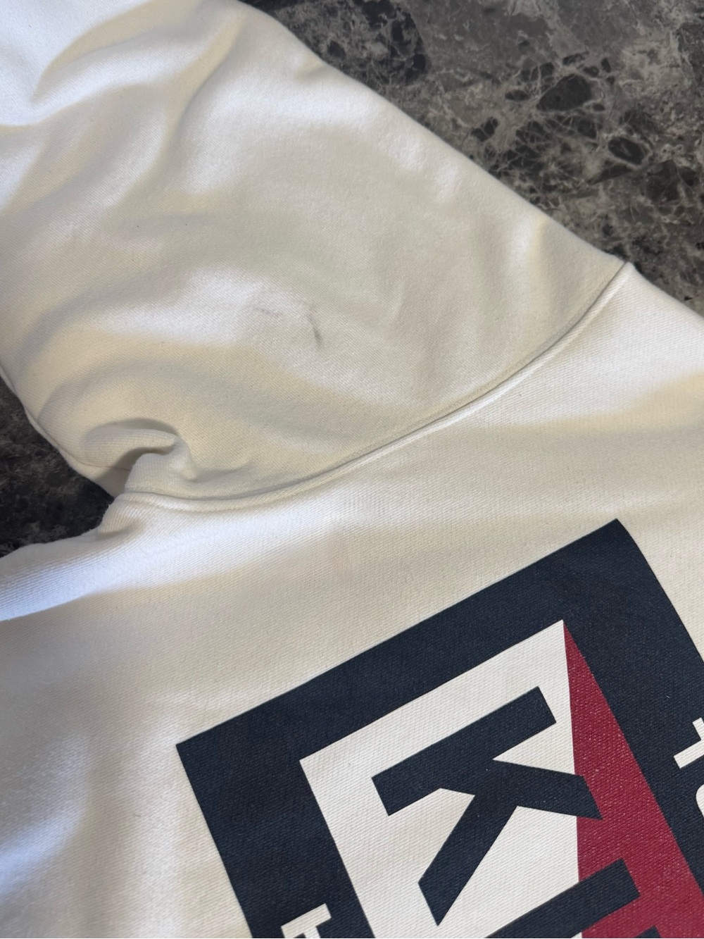 Kith x Tommy Hilfiger Cream Crewneck with Navy and Burgundy Logo - Picture 5 of 5